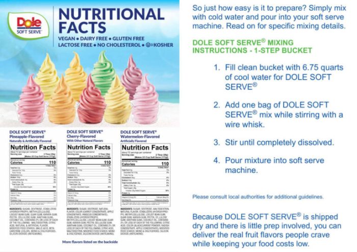 Dole whip nutrition facts